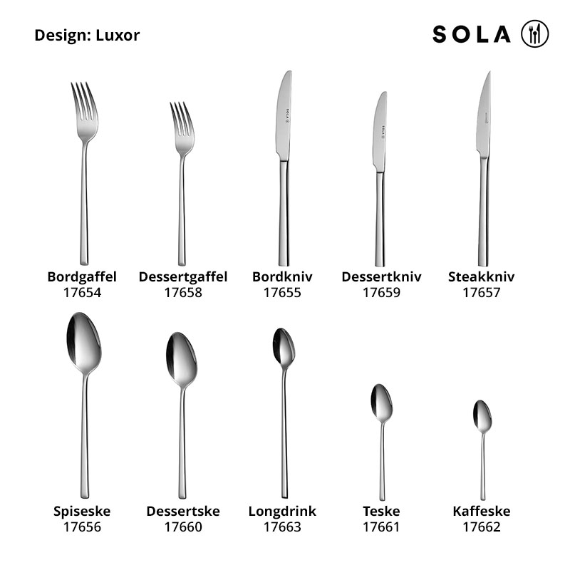 Dessertske, 18/0-stål, Luxor, SOLA, 193mm, (12stk.)