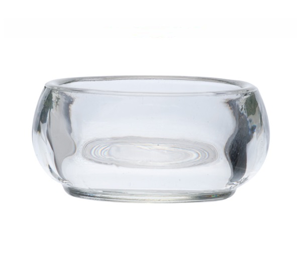 Fyrfadslysholder, glas, rund, Ø5,5x2,5cm, transparent, (24 stk.)