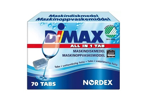 Opvasketabs, Dimax, Tabs, All-In-One, Svanemærket, (70 stk.)