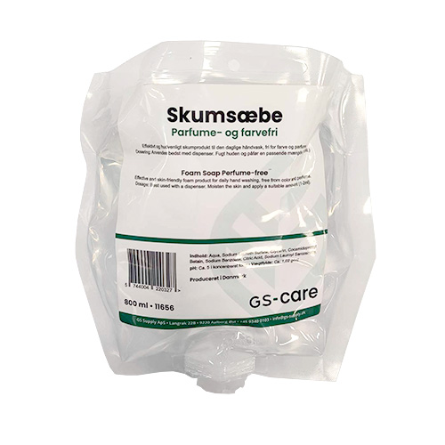 Skumsæbe, GS-Care, 800 ml, uden farve og parfume, (6 stk.)