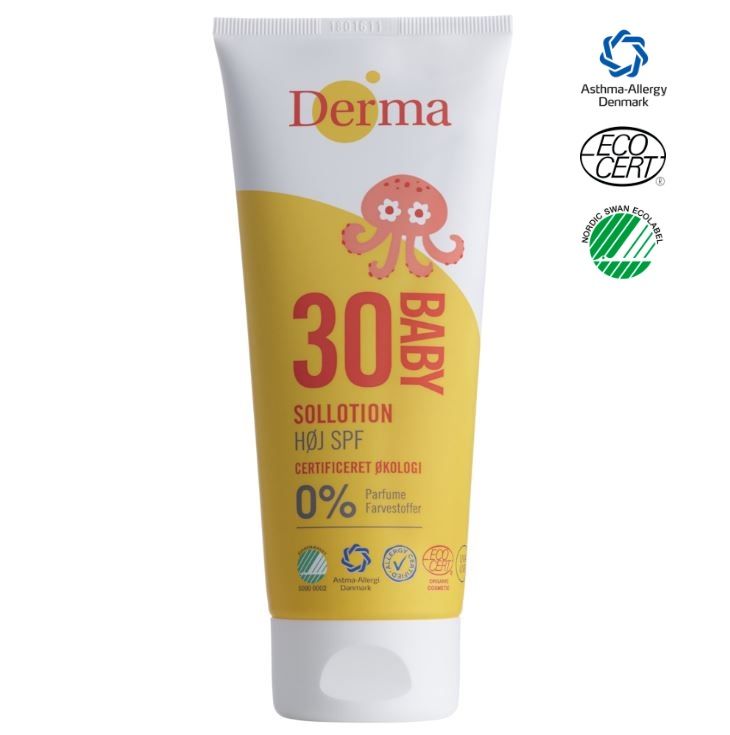 Sollotion, Derma Sun Eco Baby, 200 ml, SPF 30, fysisk solfilter, (6 stk.)