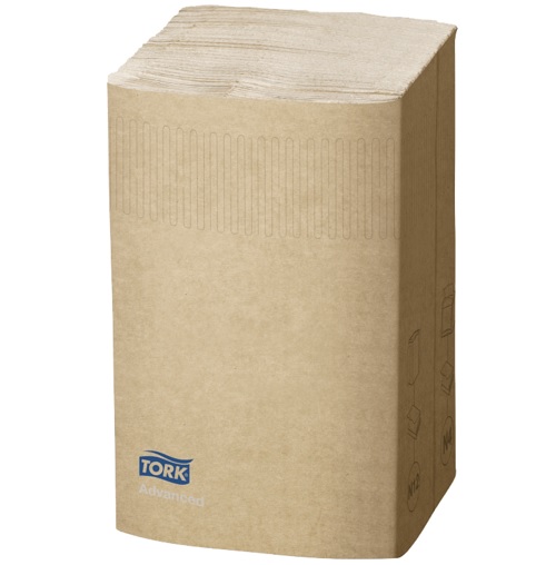 Dispenserserviet, Tork Premium N4, 1-lags, interfold, 21,6x33cm, natur, genbrug, 100% genbrugspapir, (9000 stk.)