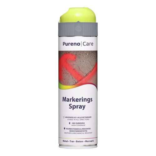 Markeringsspray, Gul, 500ml, Pureno, (1 stk.)