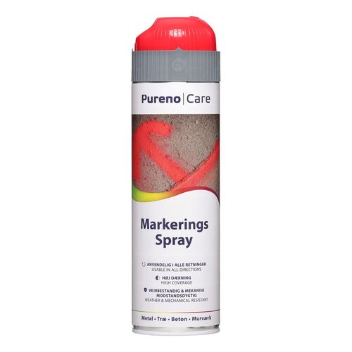 Markeringsspray, Rød, 500ml, Pureno, (1 stk.)