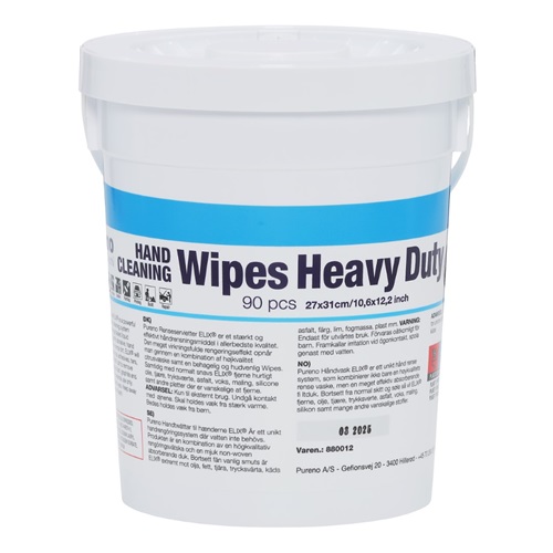 Renseservietter, Heavy Duty Wipes, Pureno, (90 stk.)