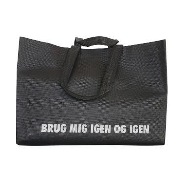 Non woven pose med hank, 17l, 35x17x24,5cm, sort, PP, 60g, 100% genbrug, 100 stk.