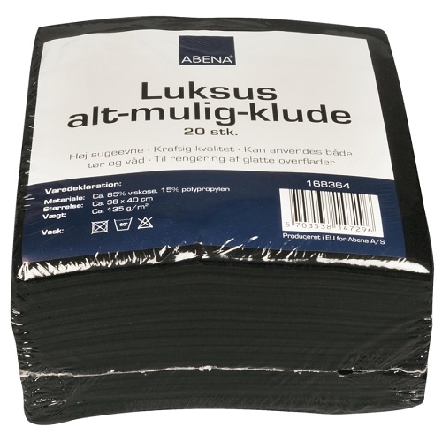 Luksus Alt-mulig-klud, 40x38cm, sort, (20 stk.)