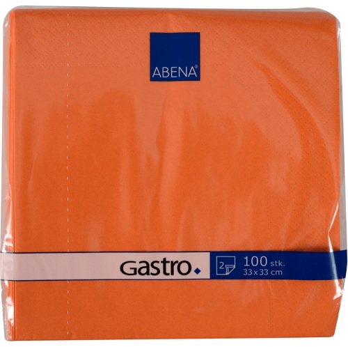 Frokostserviet, Gastro, 2-lags, 1/4 fold, 33x33cm, orange, nyfiber, (2400 stk.)