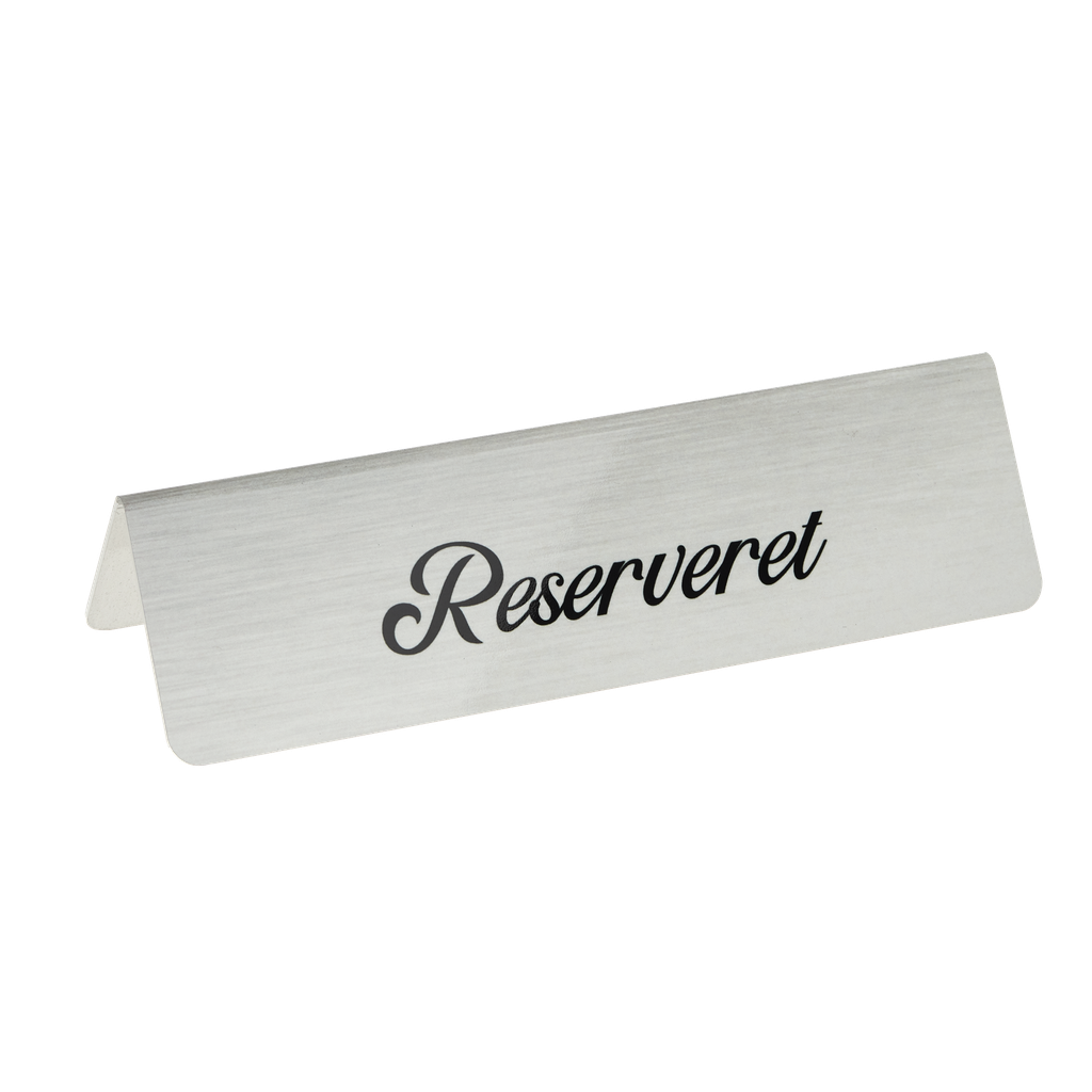 "Reserveret", bordskilte, 15x4 cm, aluminium, aluminium-Design med sort skrift, (5 stk.)