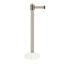 Afspærringsstolpe / kø-guide (uden fod), Securit, 96xØ7 cm, børstet stål/gråt udtræksbånd, (1 stk.)