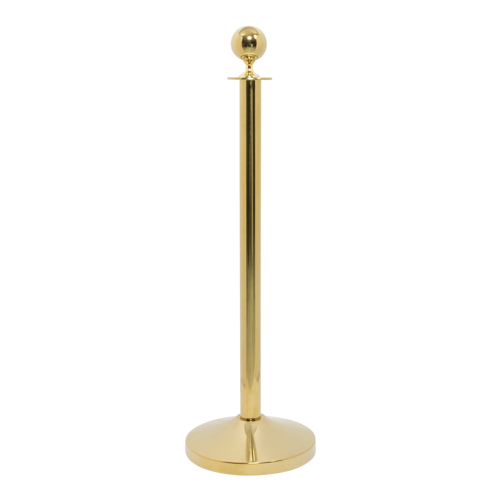Afspærringsstolpe/ kø-guide sæt med fod, Securit, "Classic Gold", 87,5xØ31 cm, rustfrit stål, gylden, (1 stk.)