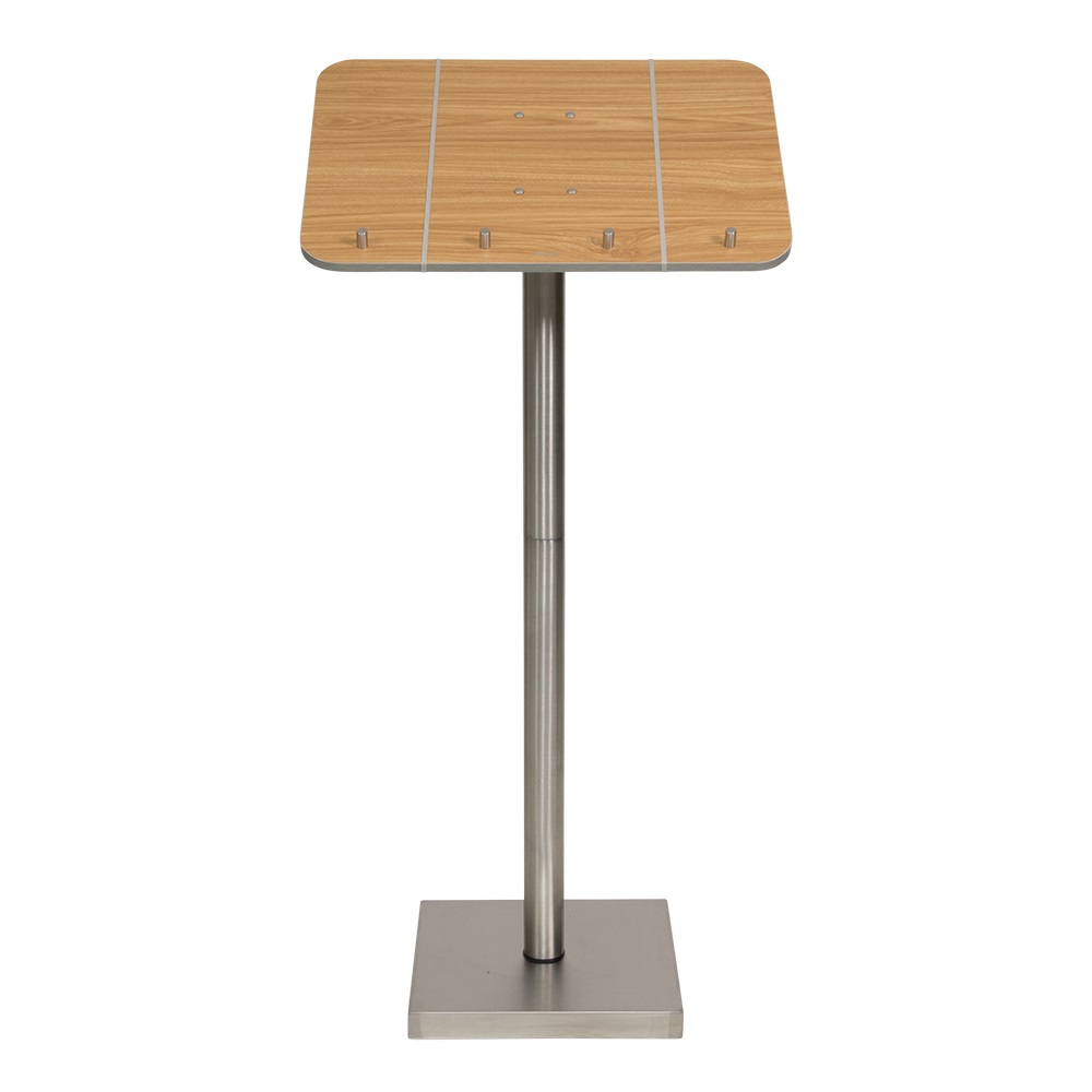 Menu stander, Securit, passer til opslået A4 foldere/menuomslag, 113,7x54,2x36,7 cm, rustfrit stål og teak, (1 stk.)