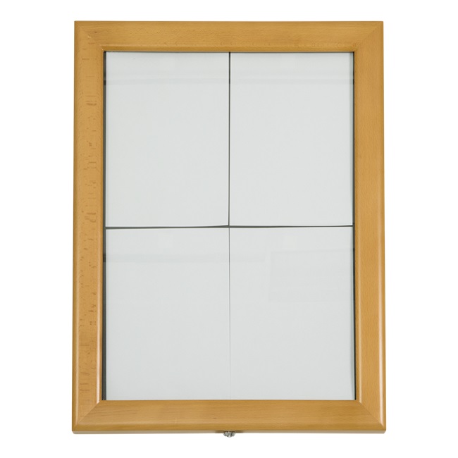 LED Lys-displaykasse, Securit, "Classic", inkl. strømstik, 4xA4, 69,7x53,3x5,5 cm, vejrbestandigt lakeret træ/glas, teakfarvet, (1 stk.)