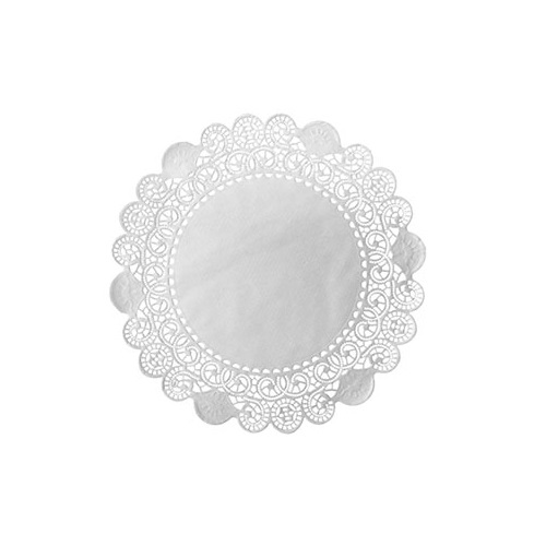 Mellemlægsserviet, kagepapir, Doilies, rund, 10cm, hvid, Duni, (2000 stk.)