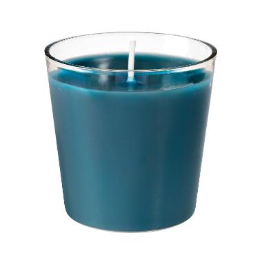 Fyrfadslys i glas, 65x65mm, Switch & Shine Refill, "Ocean Teal", Duni, (12 stk.)