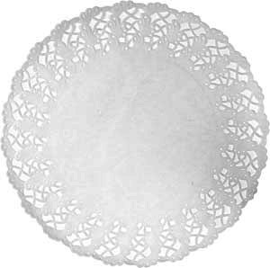 Mellemlægsserviet, kagepapir, Doilies, rund, 34cm, hvid, Duni, (1000 stk.)