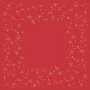 Bordbetræk, Dunicel, 84x84cm, "Star Shine Red", Duni, (100 stk.)