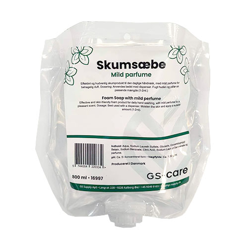 Skumsæbe, GS-Care, 800 ml, med mild parfume (6 stk.)