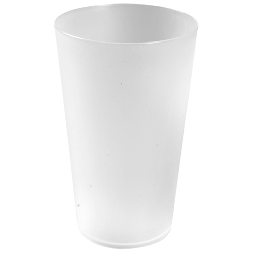 Flergangsdrikkeglas, 13,7cm, Ø8,5cm, 500ml, 550 ml, frosted hvid, PP, (96 stk.)