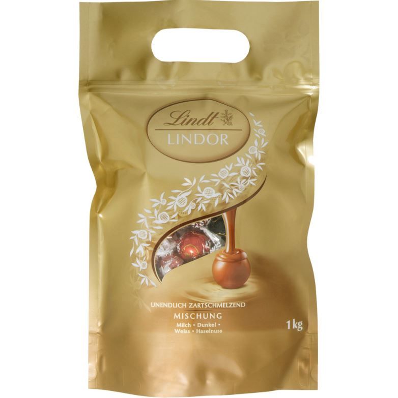 Lindt chokoladekugler, pose, assorteret, (1000 g)