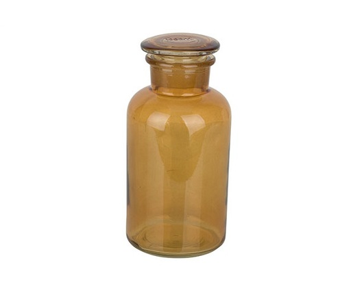 [21369] Glasflaske med prop, Ø10x10x21,5cm, lysebrun, DECO CAMEL, (12 stk.)