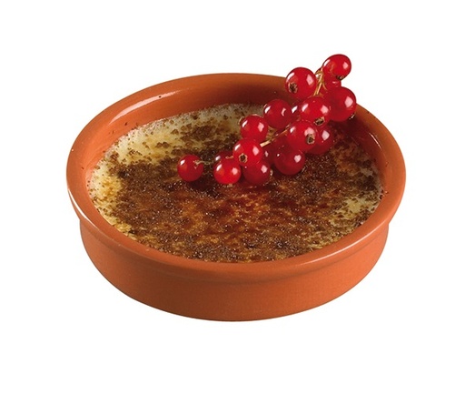 [21558] Ramekin, skåle til crème brûlée, Ø12x3cm, stentøj, rød/brun, (4 stk.)