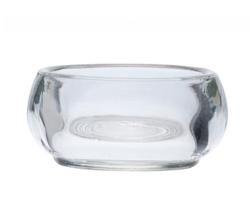 [21589] Fyrfadslysholder, glas, rund, Ø5,5x2,5cm, transparent, (24 stk.)