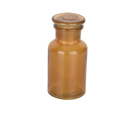 [21624] Flaske med prop, glas, Ø6,5x6,5x13,5cm, lysebrun, DECO CAMEL, (6 stk.)