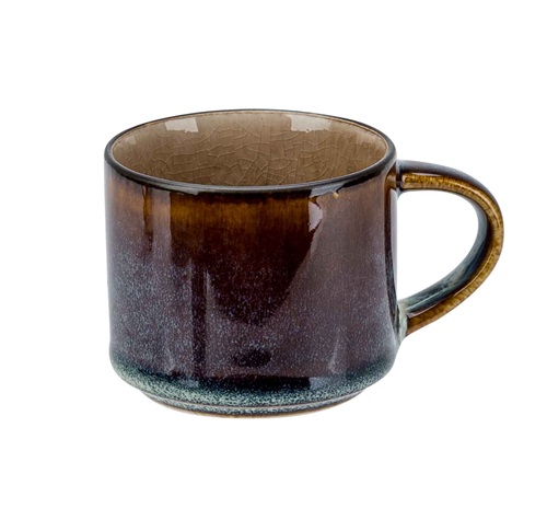 [21696] Espressokop med hank, 100ml, brun, porcelæn, QUINTANA, (6 stk.)