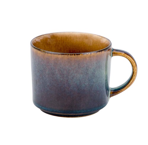 [21697] Kaffekop med hank, 22cl, Ø8x6,7cm, mørk/brun, porcelæn, QUINTANA, (6 stk.)