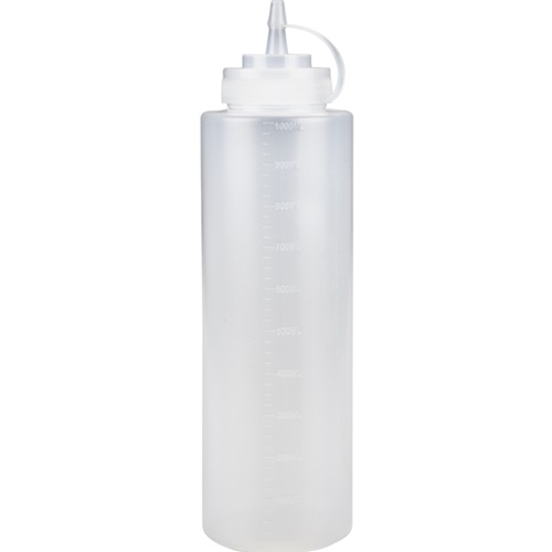 [21731] Dressingflaske, 1000 ml, klar, PE/PP, med mål, (6 stk.)