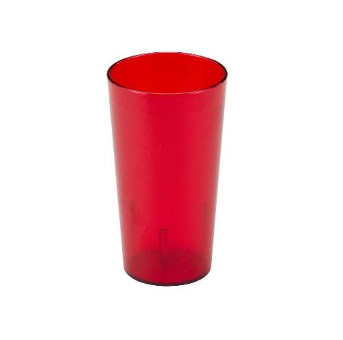 [21787] Plastglas, 485ml, Ø8x14.6cm, SAN, med udvendigt mønster, Ruby rød, (1 stk.)