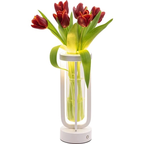 [21891] LED bordlampe/vase, FLORENCE, Securit, ledningsfri og genopladelig, hvid (1 stk.)