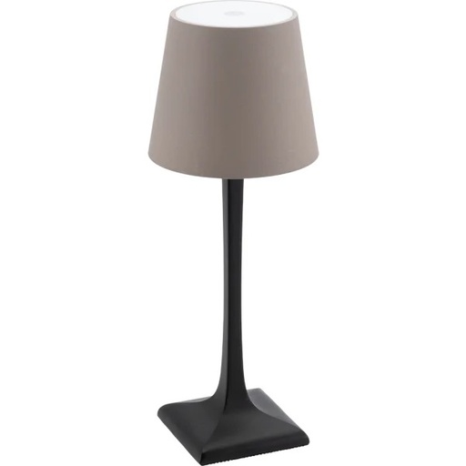 [21909] LED bordlampe, MILANO, Securit, ledningsfri og genopladelig, sort/grå-brun, (1 stk.)