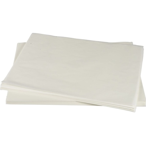 [22104] Wrappingpapir, 30x40cm, greaseproof, Hvid, tåler varme, (500 ark)