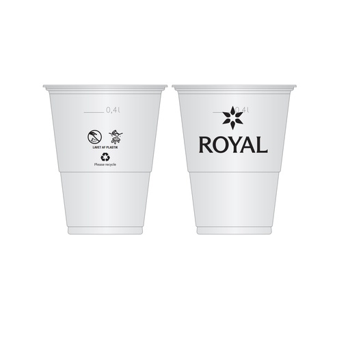 [22615] Plastikkrus med Royal logo, PP, 400 ml (1.000 stk.)