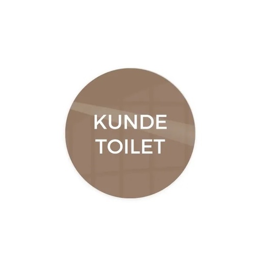 [22838] Skilt, "Kunde toilet" Ø10 cm, aluminium, caffe latte, (1 stk.)