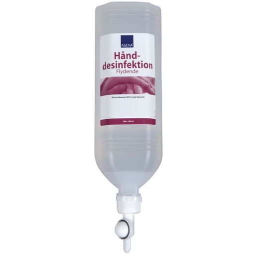 [11213] Hånddesinfektion, ABENA, 1000 ml, 85% ethanol, standbag flaske til ståldispenser, (1 stk.)