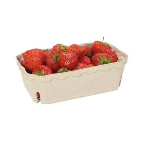 [11727] Frugtbakke, jordbærbakke, 18,3x11,3x6,7 cm, 500g u/tryk, pulp, (400 stk.)