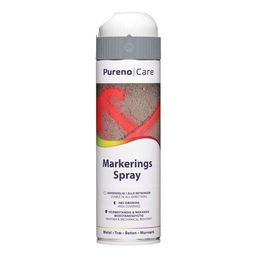 [13587] Markeringsspray, Hvid, 500ml, Pureno, (1 stk.)