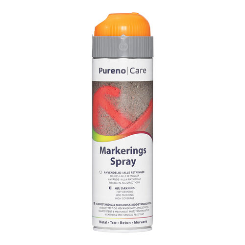 [13588] Markeringsspray, Orange, 500ml, Pureno, (1 stk.)