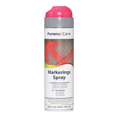 [13589] Markeringsspray, Pink, 500ml, Pureno, (1 stk.)