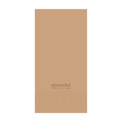 [10542] Middagsserviet, Duni Ecoecho, 3-lags, 1/8 fold, 40x40cm, natur, Duni, (1250 stk.)