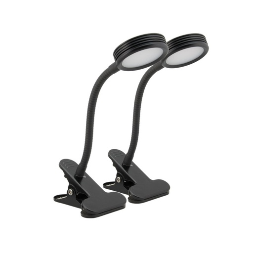 [15211] LED Clip lampe, inkl. Strømstik, Securit, vejrbestandig, 27x7,5x11 cm, metal/plast, sort , (2 stk.)