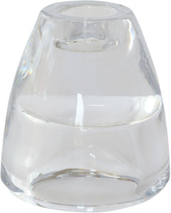 [16253] Lysestage, i glas, 75x70mm, 2-i-1, klar, Duni, (12 stk.)