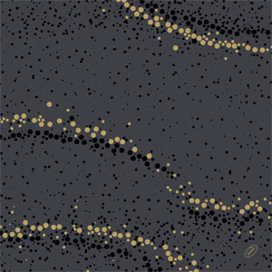 [16462] Serviet, Dunisoft, 40x40cm, "Golden Stardust Black", Duni, (360 stk.)